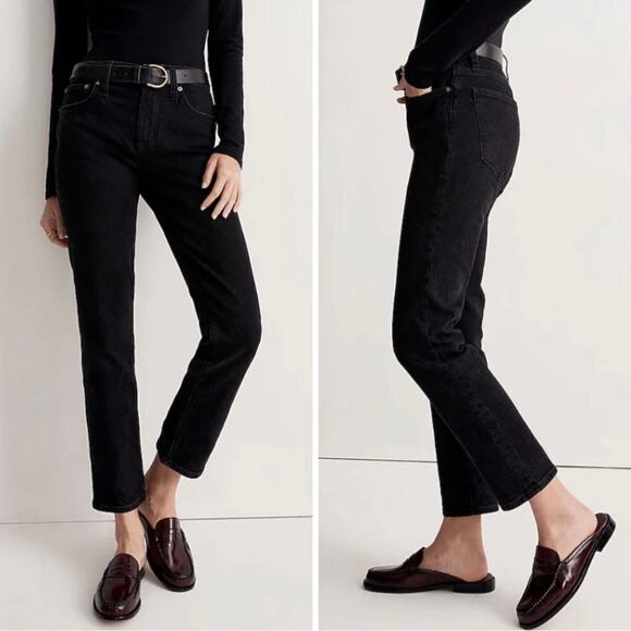 Madewell The Mid-Rise Perfect Vintage Jeans Clean Black Wash, 25 - Picture 1 of 7